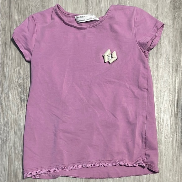 Zara Pink and White Short Sleeve Tees Casual Cotton Blend - Picture 1 of 1